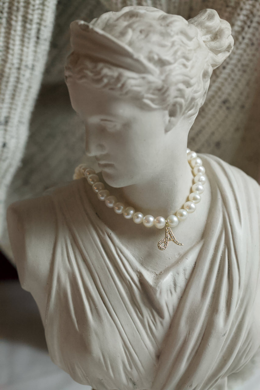 DIAMANTOVÁ ABECEDA - PERLOVÝ NÁHRDELNÍK 