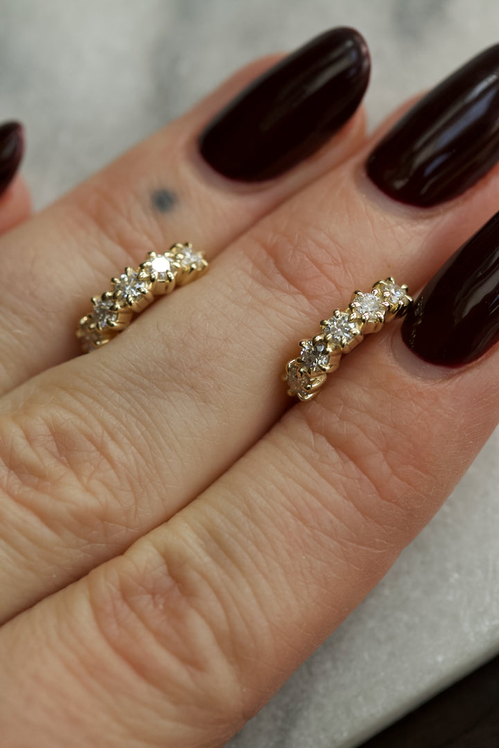 "SPARKLES" DIAMOND HUGGIES EARRINGS