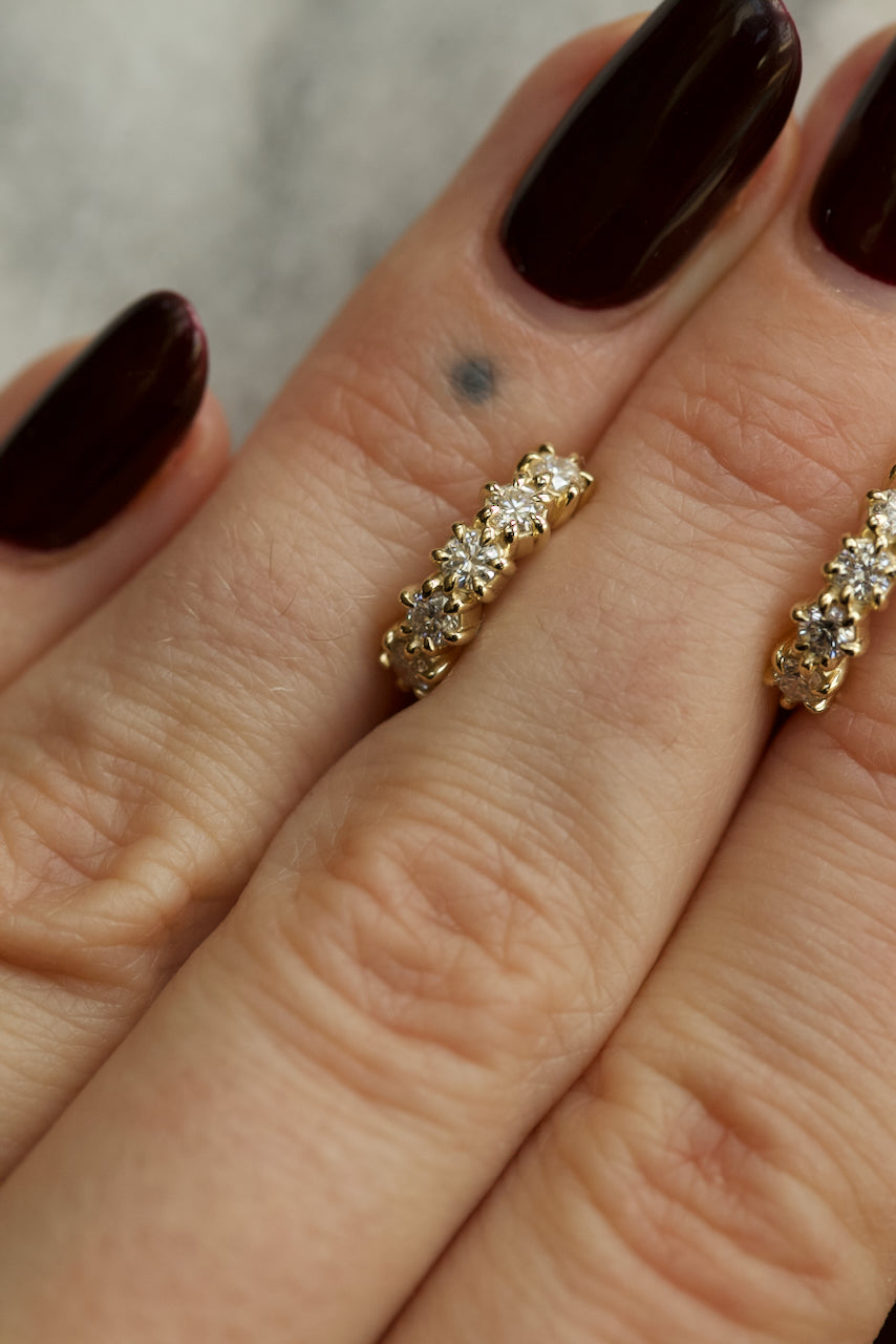 "SPARKLES" DIAMOND HUGGIES EARRINGS