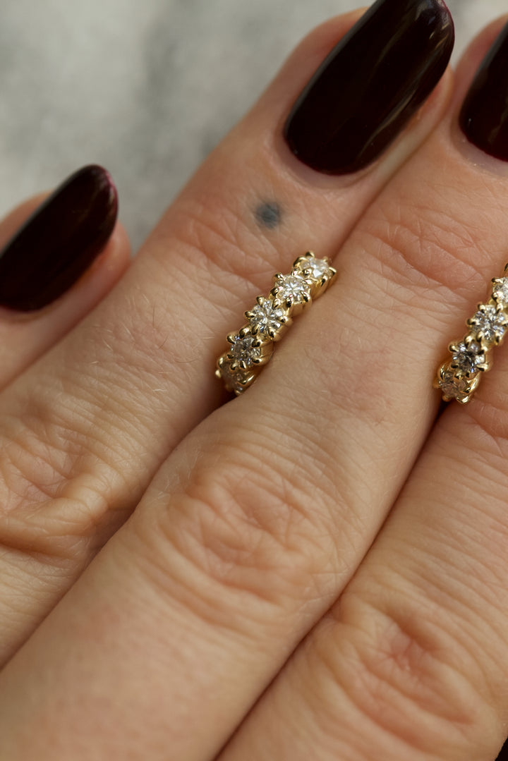 "SPARKLES" DIAMOND HUGGIES EARRINGS