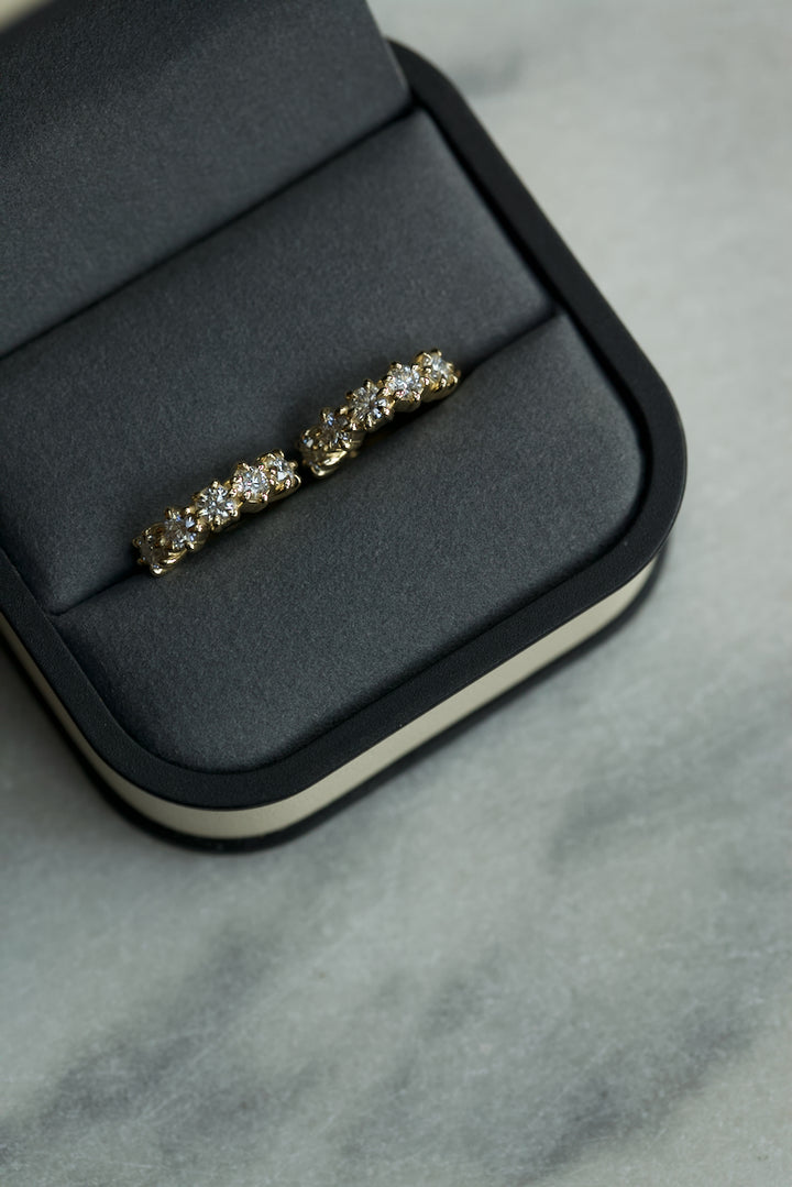 "SPARKLES" DIAMOND HUGGIES EARRINGS