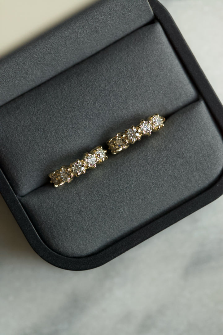 "SPARKLES" DIAMOND HUGGIES EARRINGS