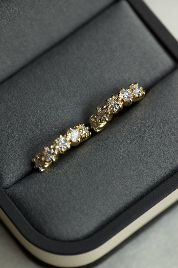 "SPARKLES" DIAMOND HUGGIES EARRINGS